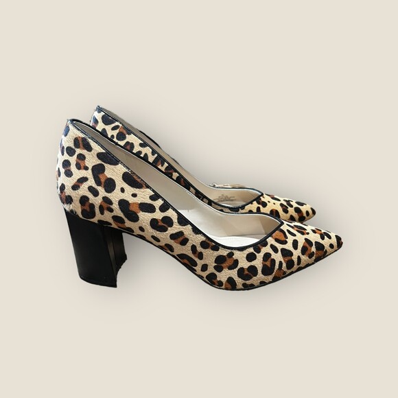Marc Fisher Caitlin 5 Leopard Print Chunky Heel, Size 8 - Picture 2 of 14